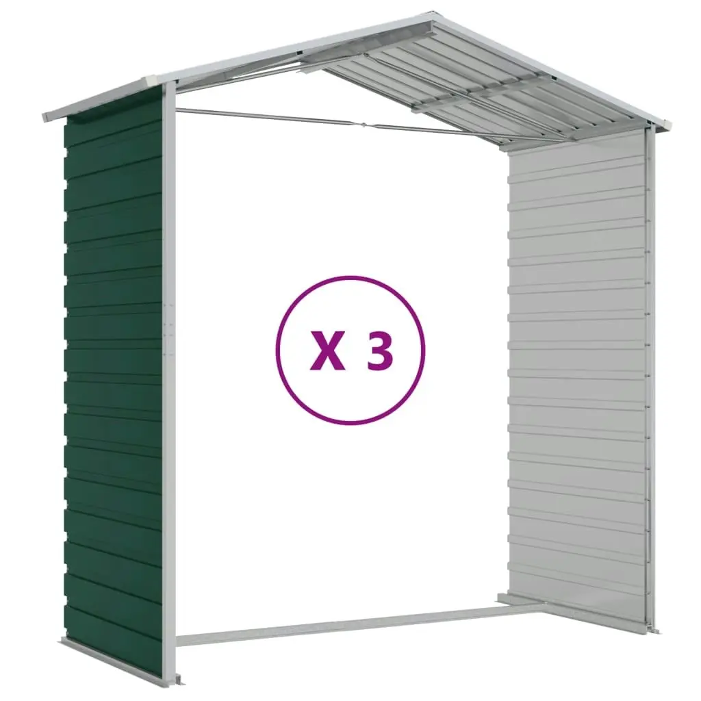 Garden Shed Green 191x300x198 cm Galvanised Steel 3188233