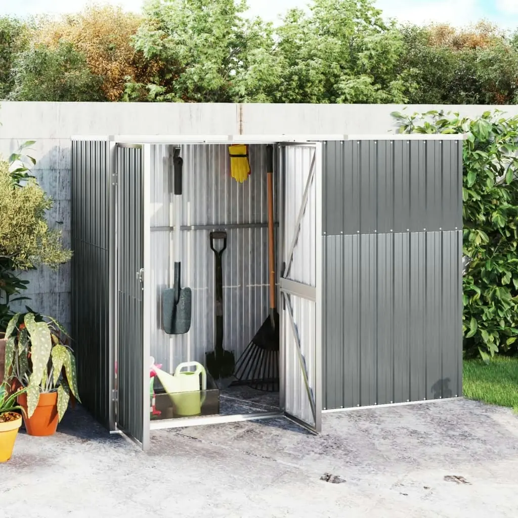 Garden Tool Shed Grey 225x89x161 cm Galvanised Steel 316214