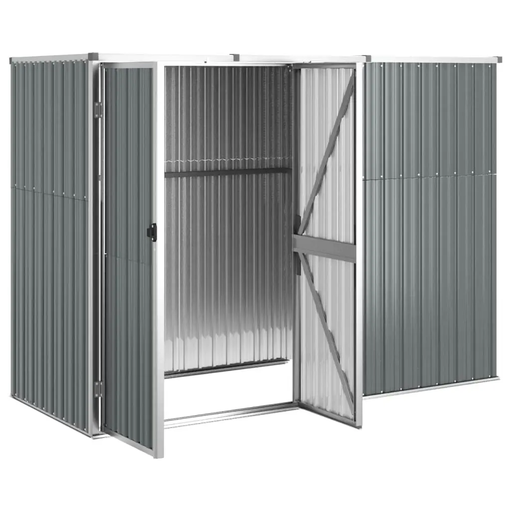 Garden Tool Shed Grey 225x89x161 cm Galvanised Steel 316214