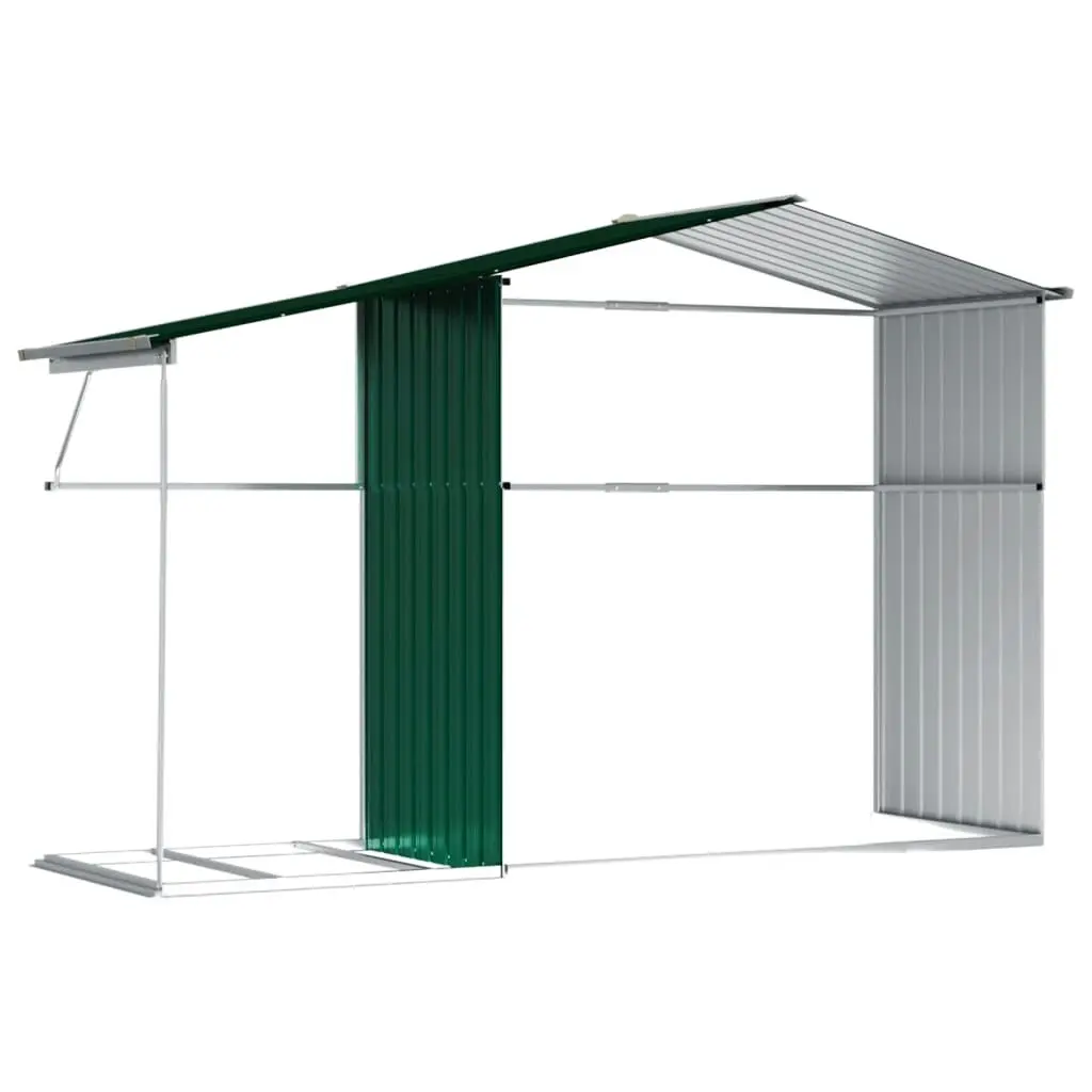 Garden Shed Green 277x192.5x179 cm Galvanised Steel 3188286