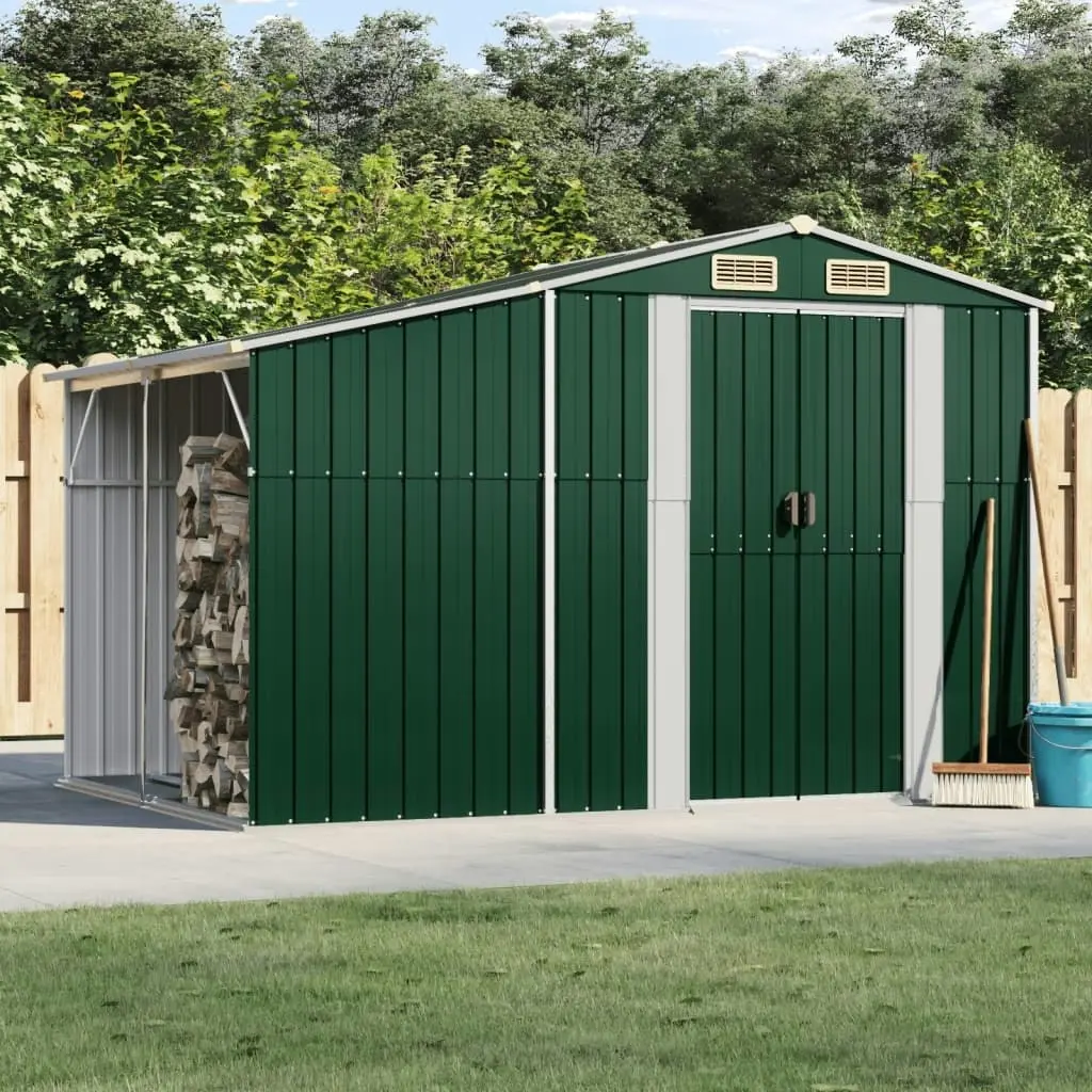 Garden Shed Green 277x192.5x179 cm Galvanised Steel 3188286