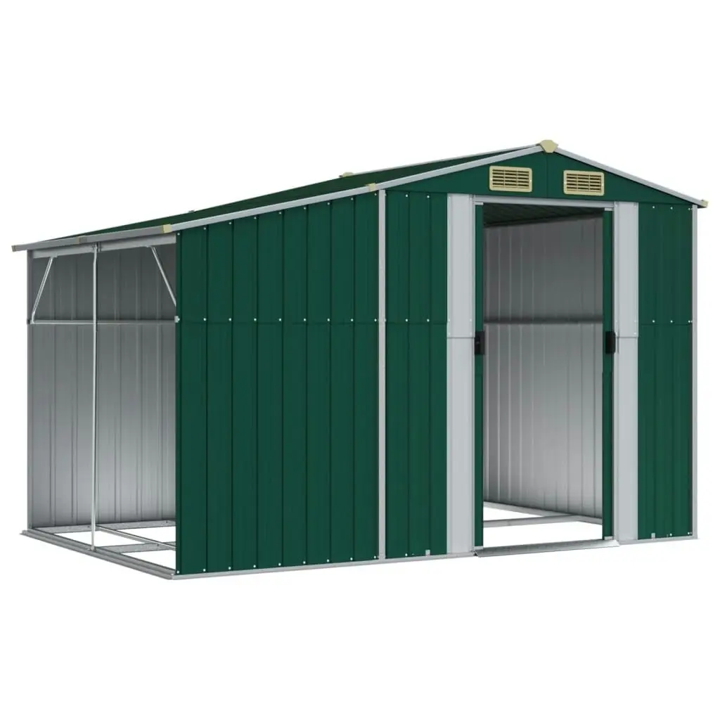 Garden Shed Green 277x192.5x179 cm Galvanised Steel 3188286