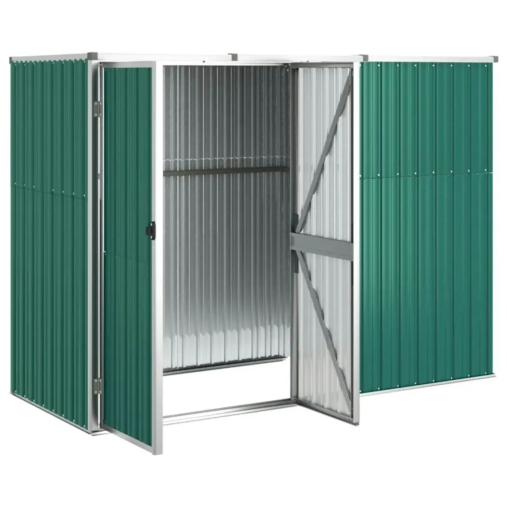 Garden Tool Shed Green 225x89x161 cm Galvanised Steel 316213