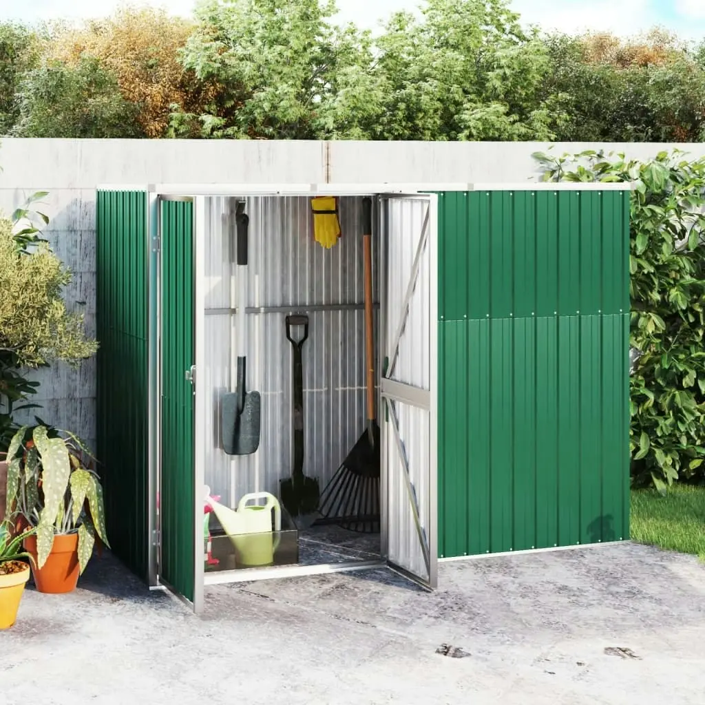 Garden Tool Shed Green 225x89x161 cm Galvanised Steel 316213