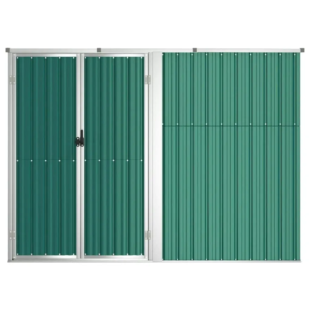 Garden Tool Shed Green 225x89x161 cm Galvanised Steel 316213