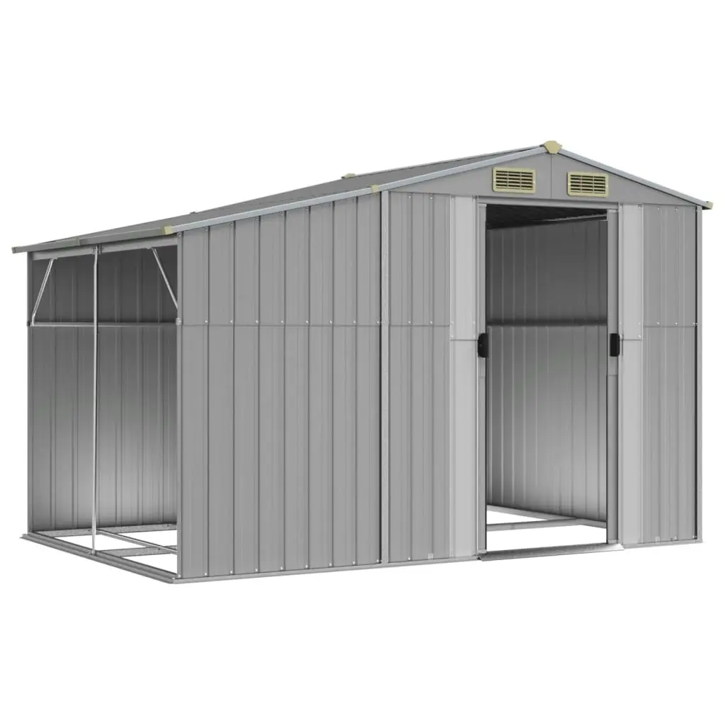 Garden Shed Grey 277x192.5x179 cm Galvanised Steel 3188289