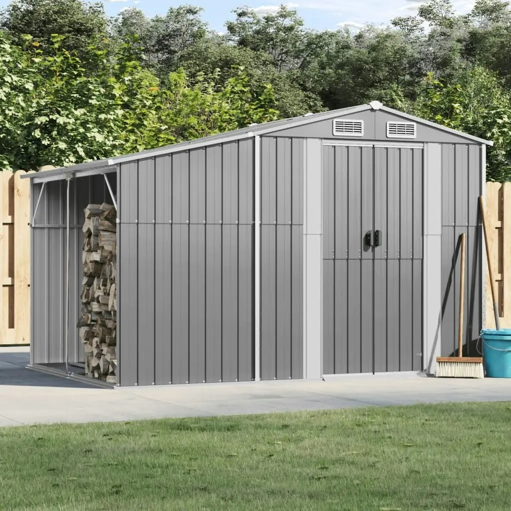 Garden Shed Grey 277x192.5x179 cm Galvanised Steel 3188289