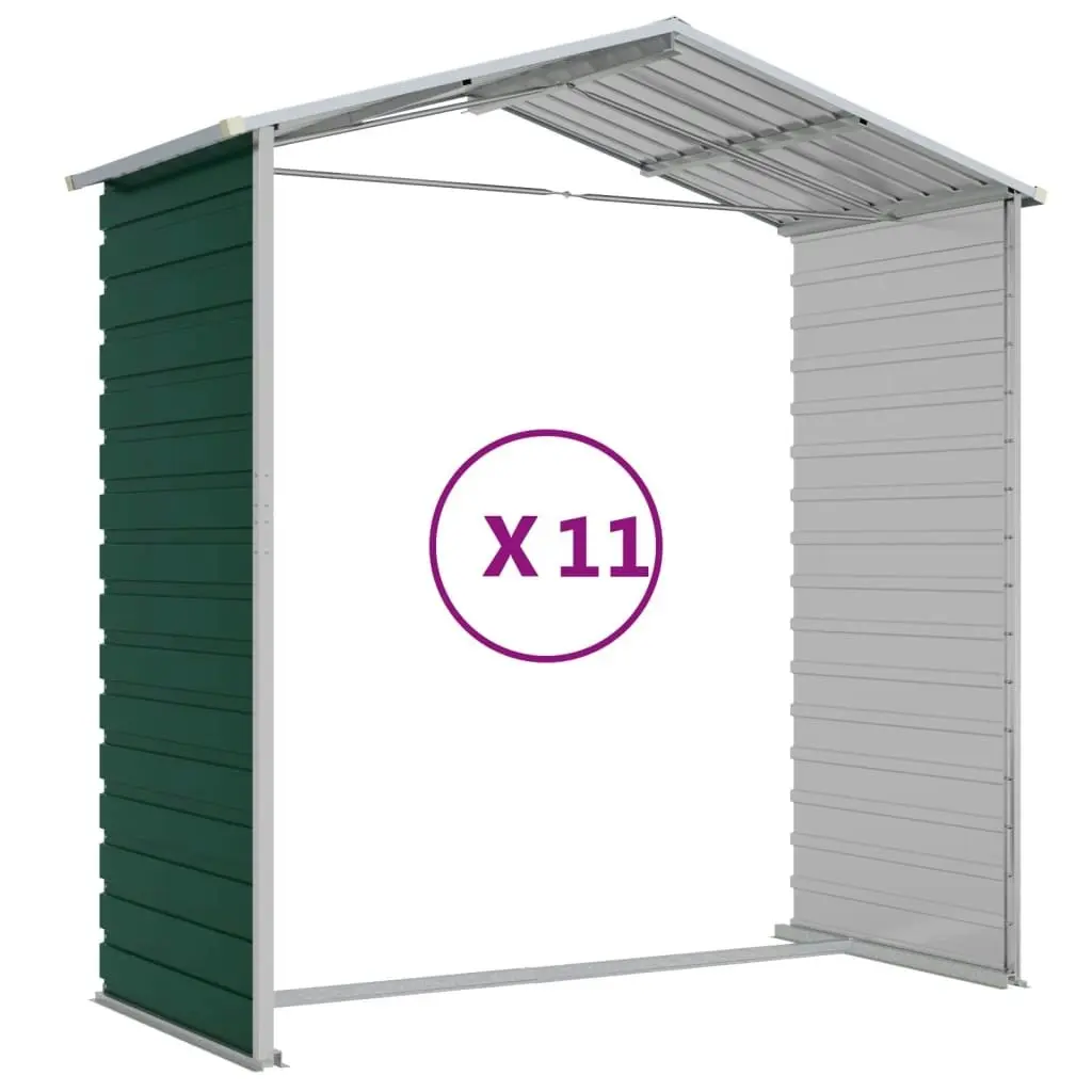 Garden Shed Green 191x980x198 cm Galvanised Steel 3188241