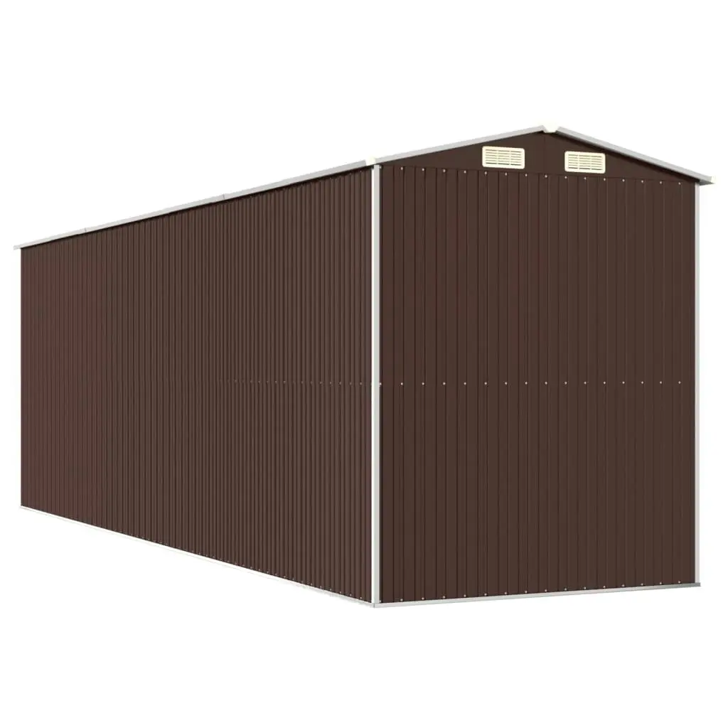 Garden Shed Dark Brown 192x606x223 cm Galvanised Steel 3147465