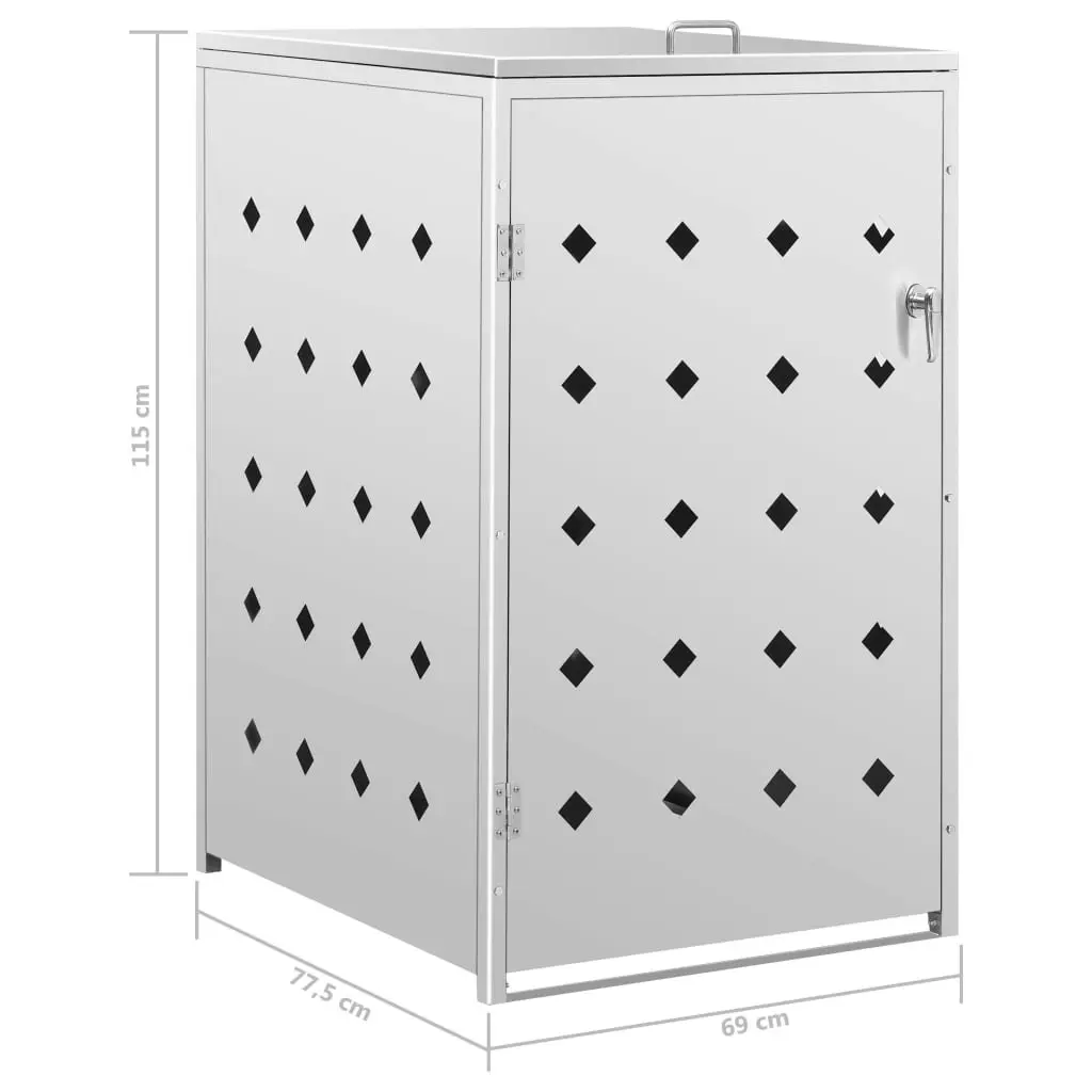 Single Wheelie Bin Shed 240 L Stainless Steel 145379