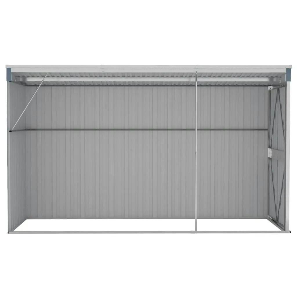 Wall-mounted Garden Shed Grey 118x288x178 cm Galvanised Steel 316226