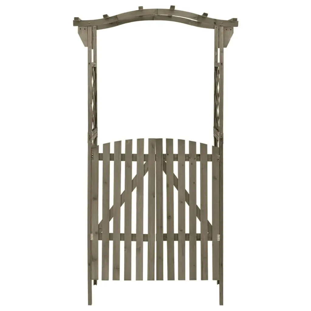 Pergola with Gate 116x40x204 cm Grey Solid Firwood 316393