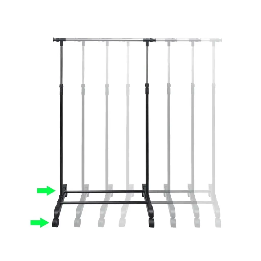 Adjustable Clothes Rack 4 Castors 1 Hanging Rail 50259