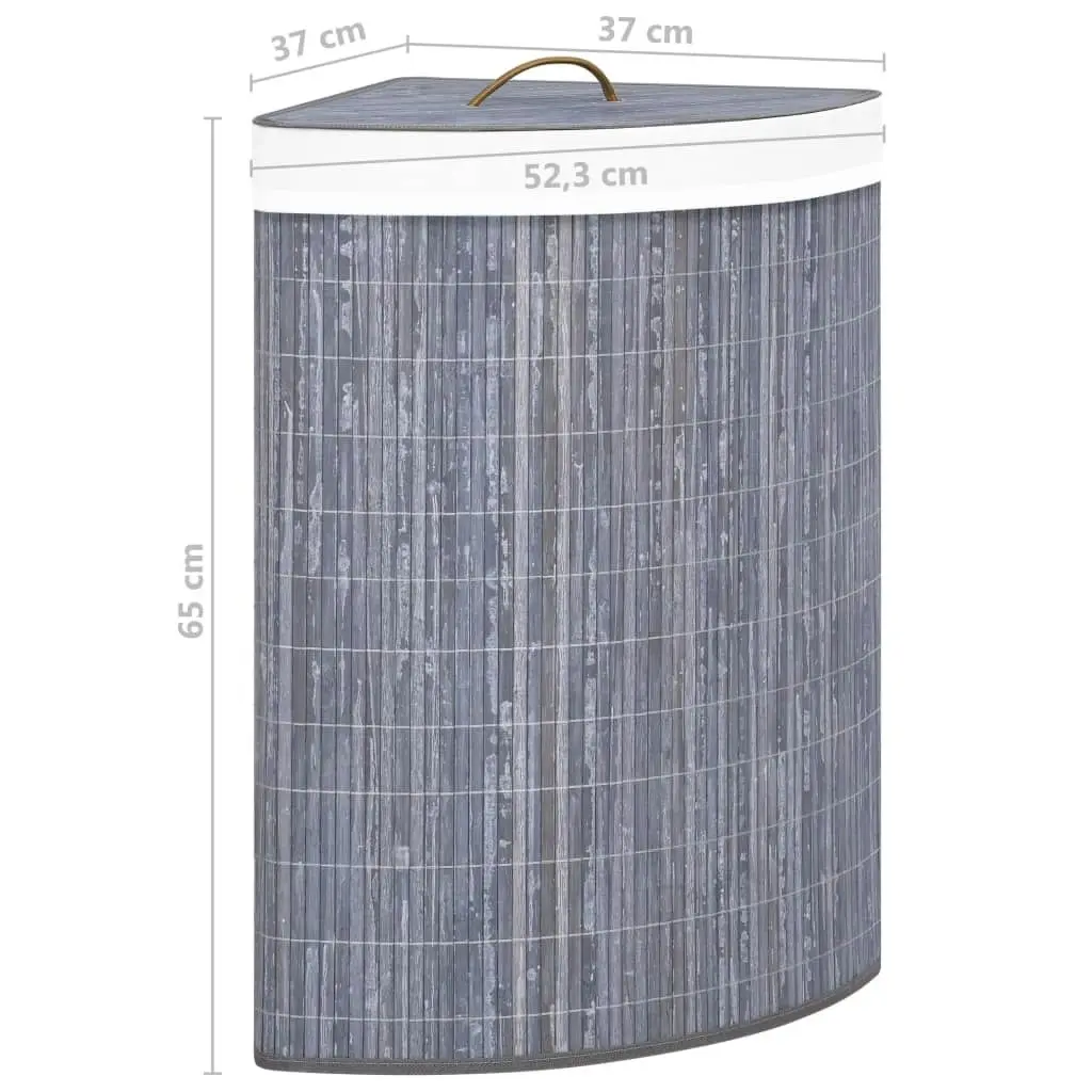 Bamboo Corner Laundry Basket Grey 60 L 320761