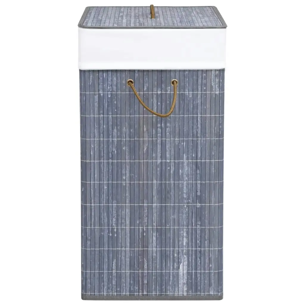 Bamboo Laundry Basket with Single Section Grey 83 L 320756