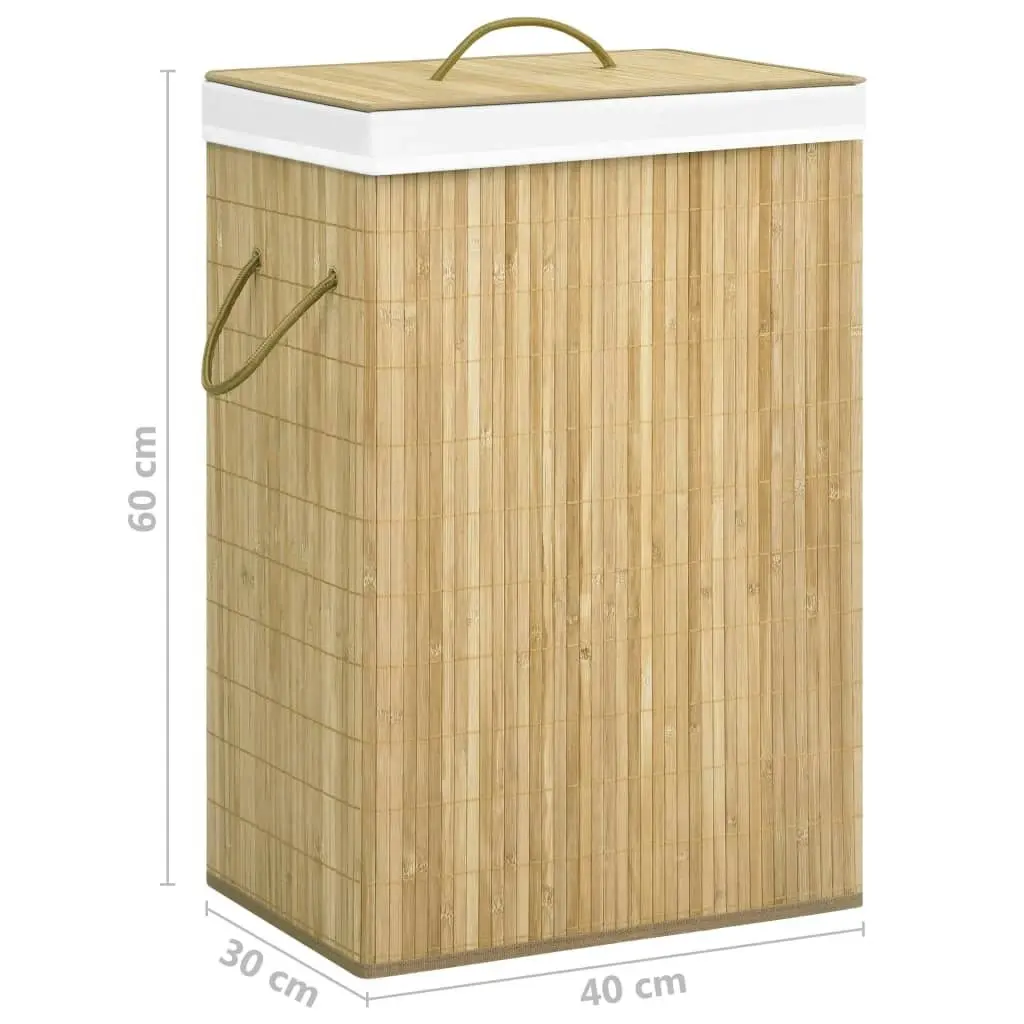 Bamboo Laundry Basket with 2 Sections 72 L 320739