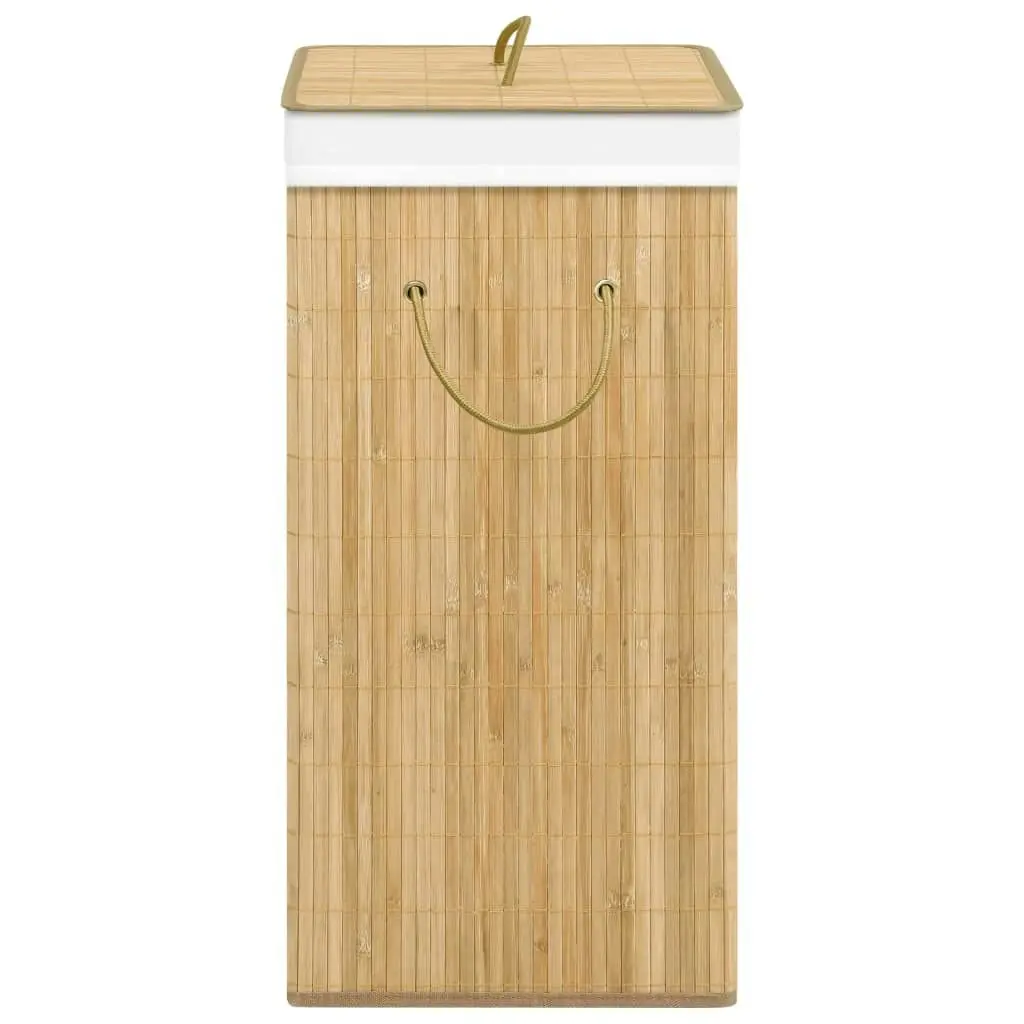 Bamboo Laundry Basket with 2 Sections 72 L 320739