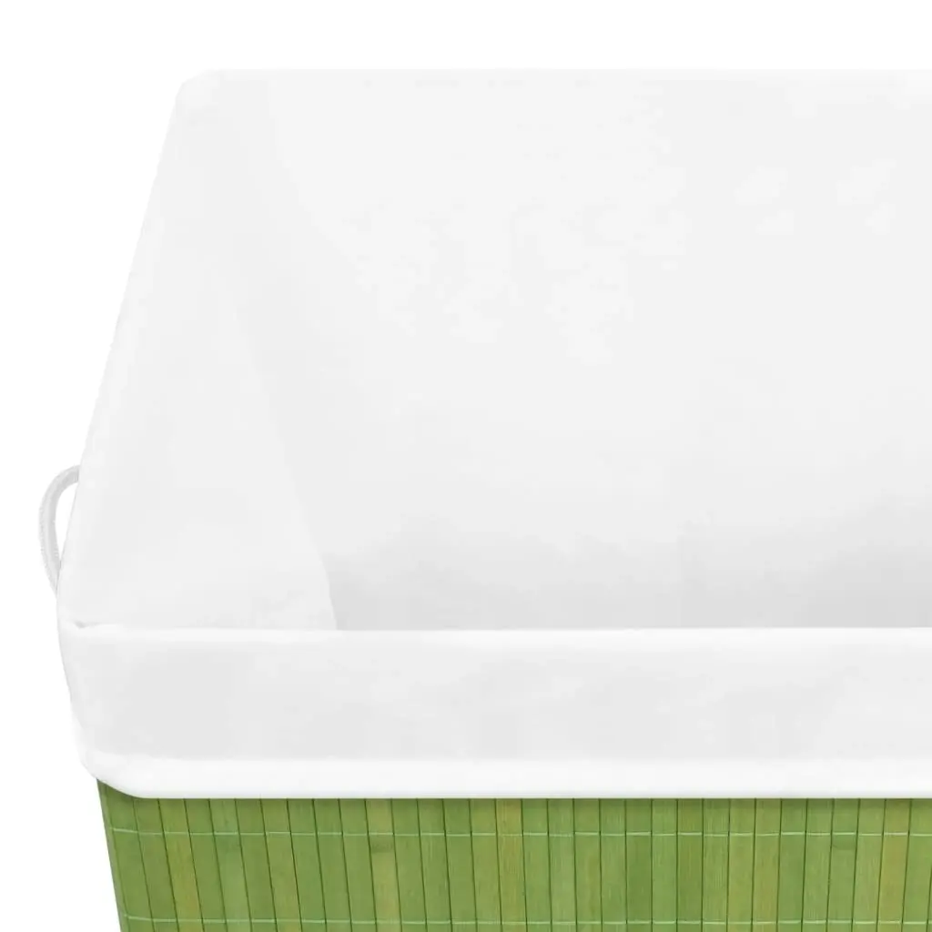 Bamboo Laundry Basket with Single Section Green 83 L 320754