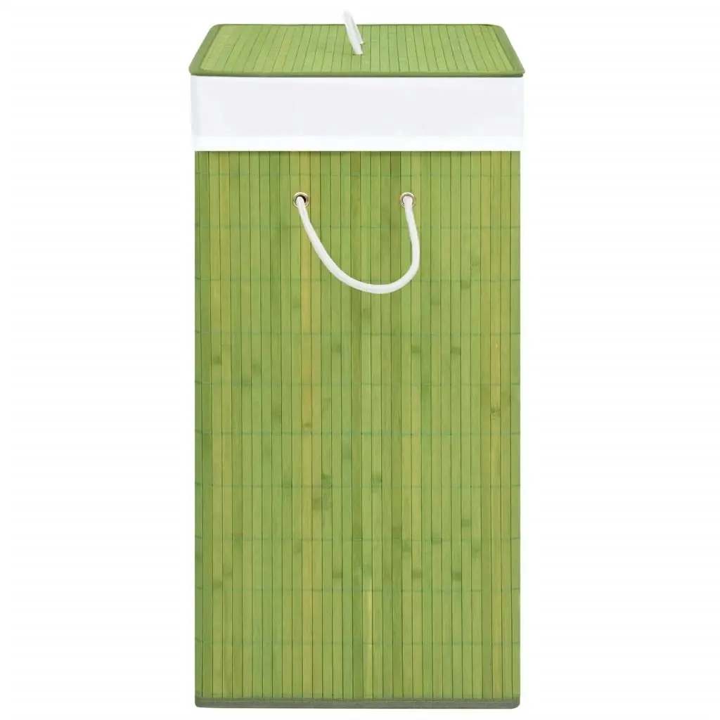 Bamboo Laundry Basket with 2 Sections Green 100 L 320750