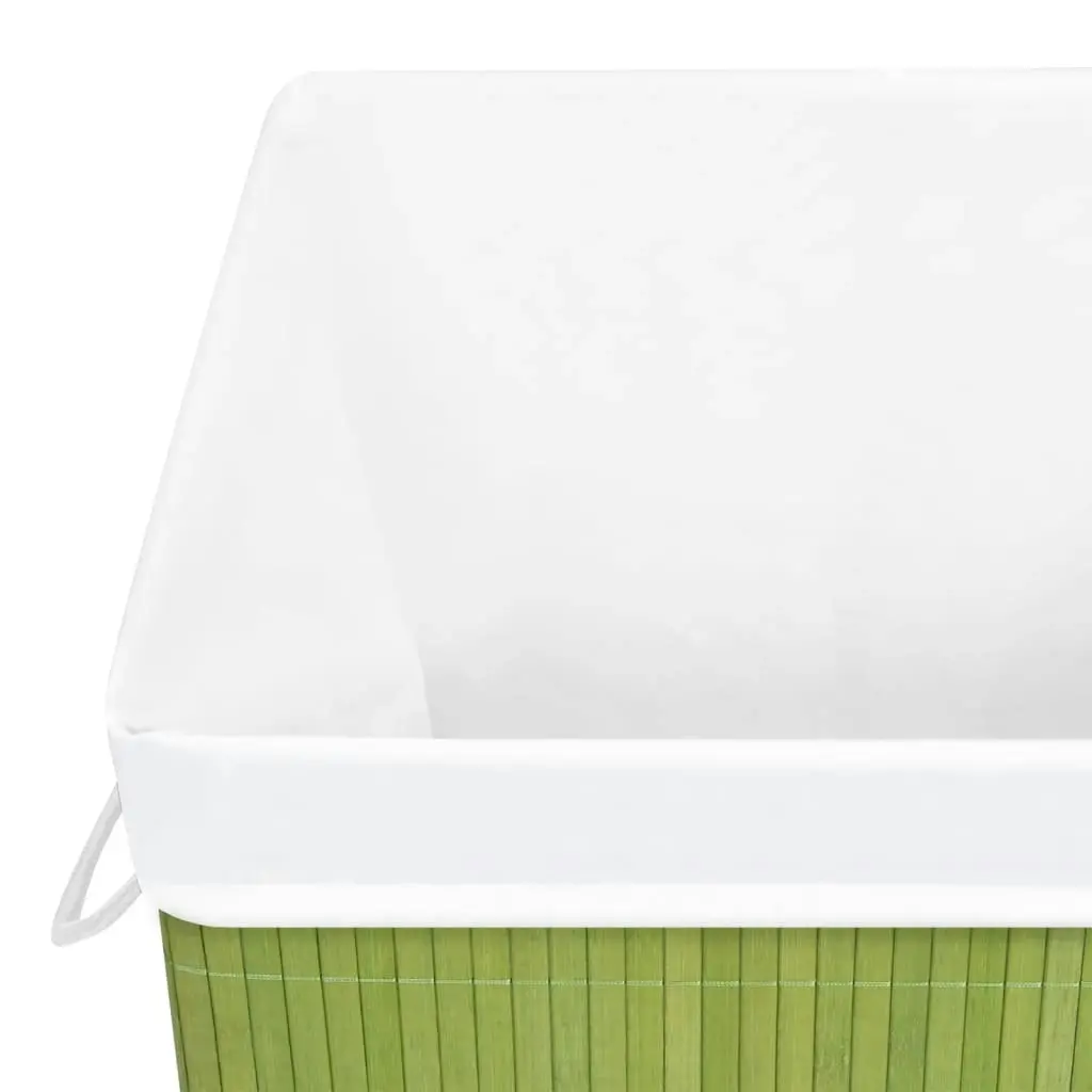 Bamboo Laundry Basket with Single Section Green 320753