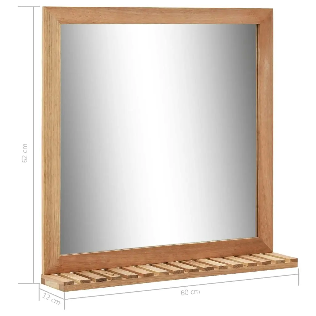 Bathroom Mirror 60x12x62 cm  Solid Walnut Wood 247605