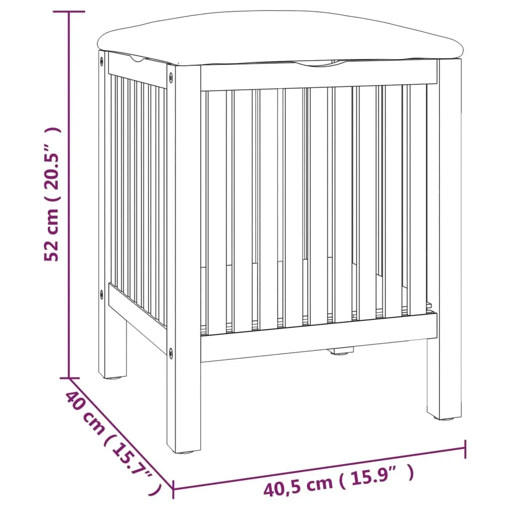 Bathroom Stool 40.5x40x52 cm Solid Wood Walnut 350351