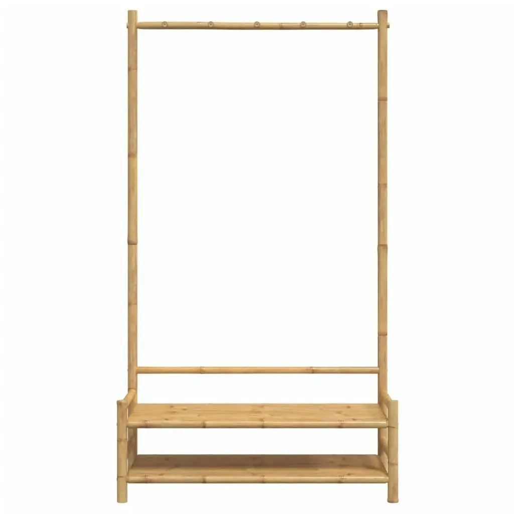 Clothes Rack with Shelves 103x40x183 cm Bamboo 368032