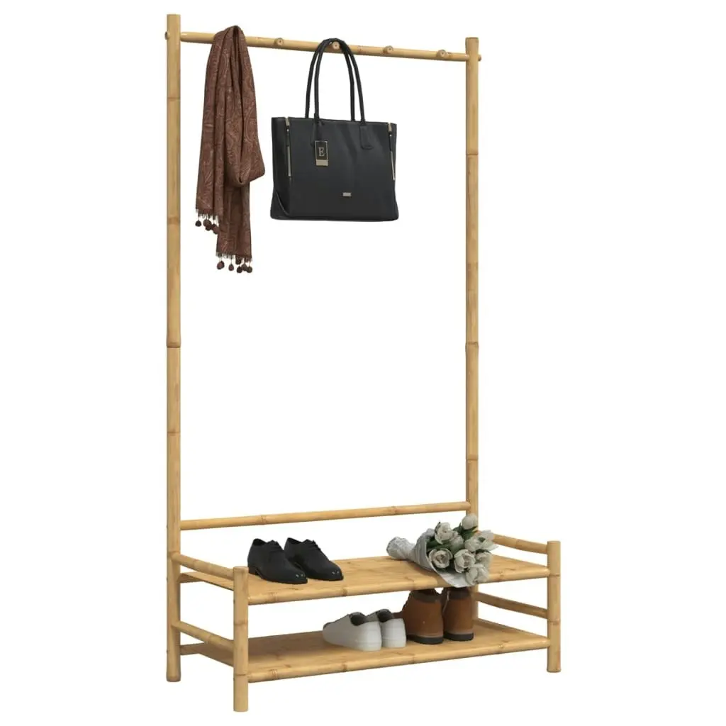 Clothes Rack with Shelves 103x40x183 cm Bamboo 368032