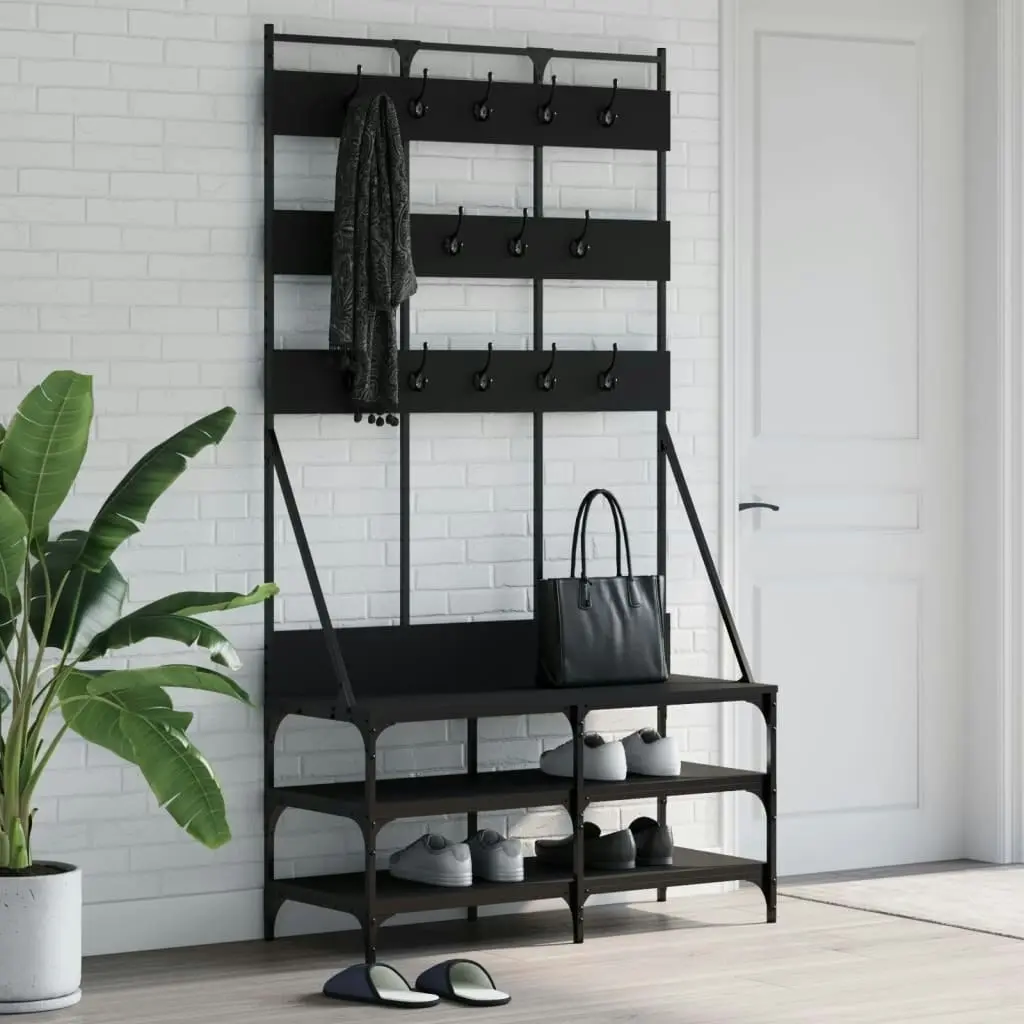 Clothes Rack with Shoe Storage Black 100x40x184 cm 837857