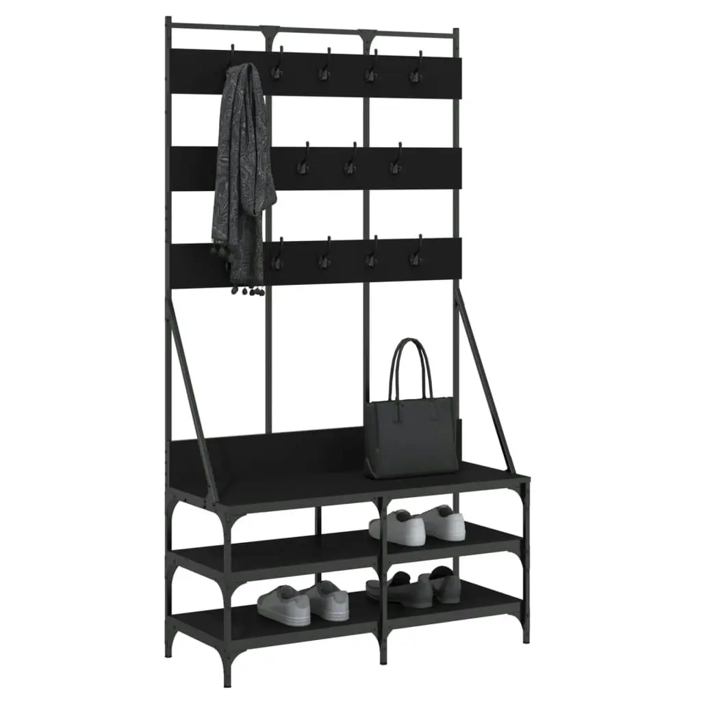 Clothes Rack with Shoe Storage Black 100x40x184 cm 837857