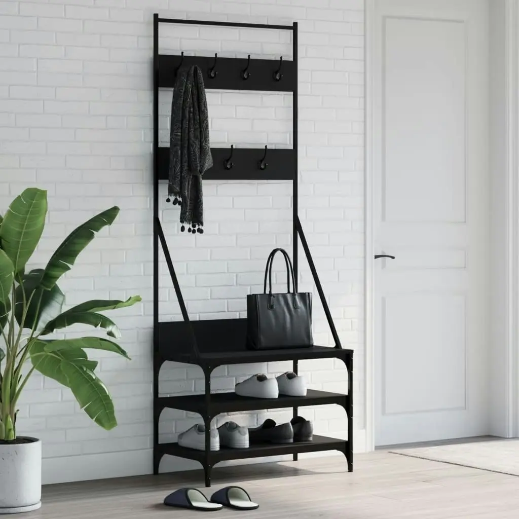 Clothes Rack with Shoe Storage Black 70x40x184 cm 837842