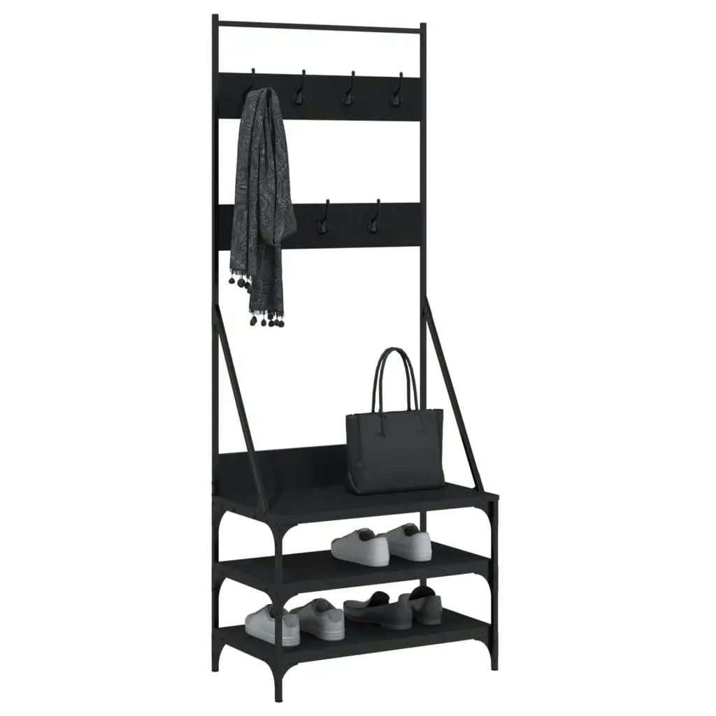 Clothes Rack with Shoe Storage Black 70x40x184 cm 837842