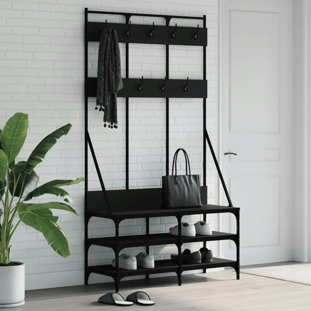 Clothes Rack with Shoe Storage Black 100x40x184 cm 837837