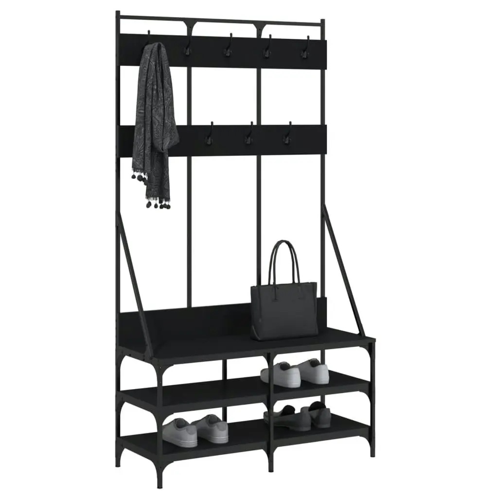 Clothes Rack with Shoe Storage Black 100x40x184 cm 837837