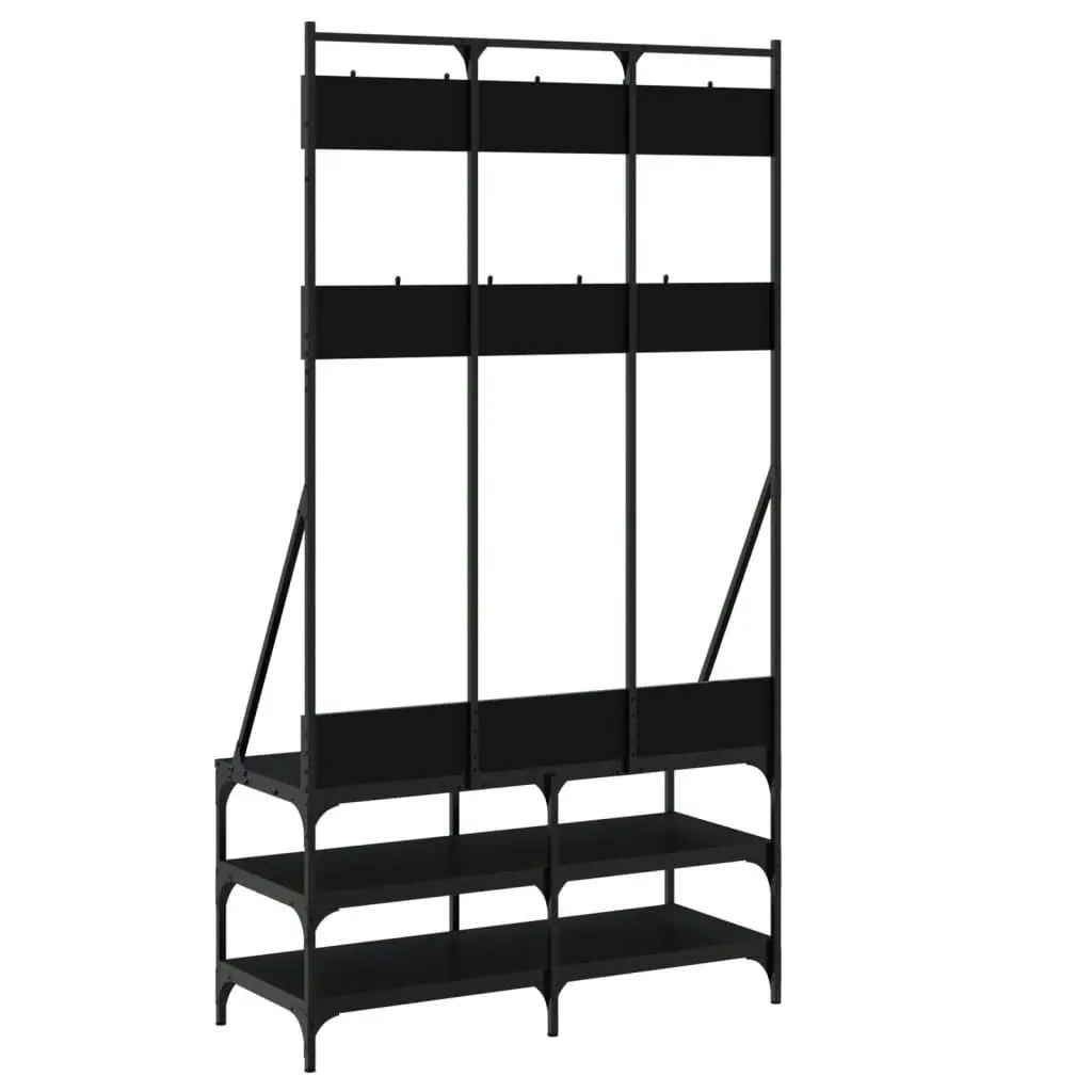 Clothes Rack with Shoe Storage Black 100x40x184 cm 837837