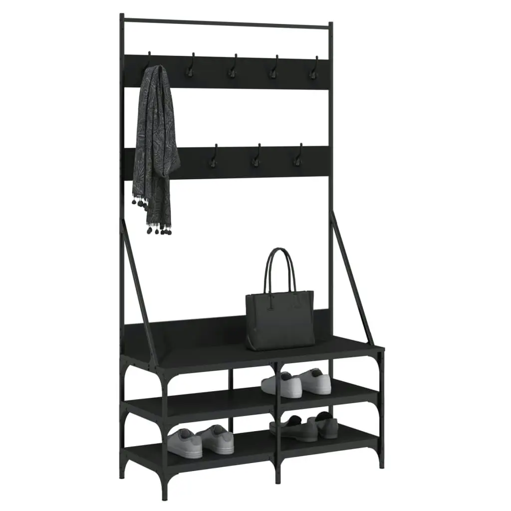 Clothes Rack with Shoe Storage Black 100x40x184 cm 837847