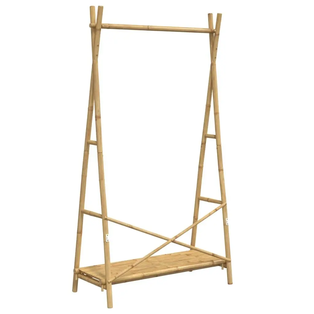 Clothes Rack with Shelf 102x50x190 cm Bamboo 368033