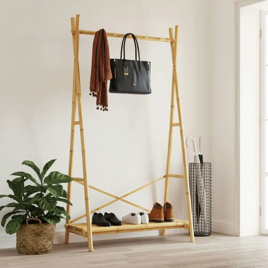 Clothes Rack with Shelf 102x50x190 cm Bamboo 368033