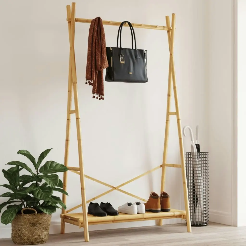 Clothes Rack with Shelf 102x50x190 cm Bamboo 368033