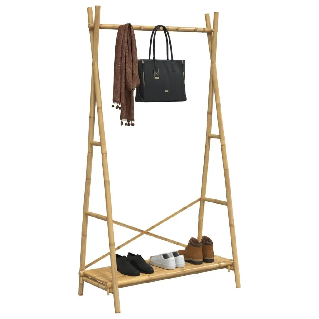 Clothes Rack with Shelf 102x50x190 cm Bamboo 368033