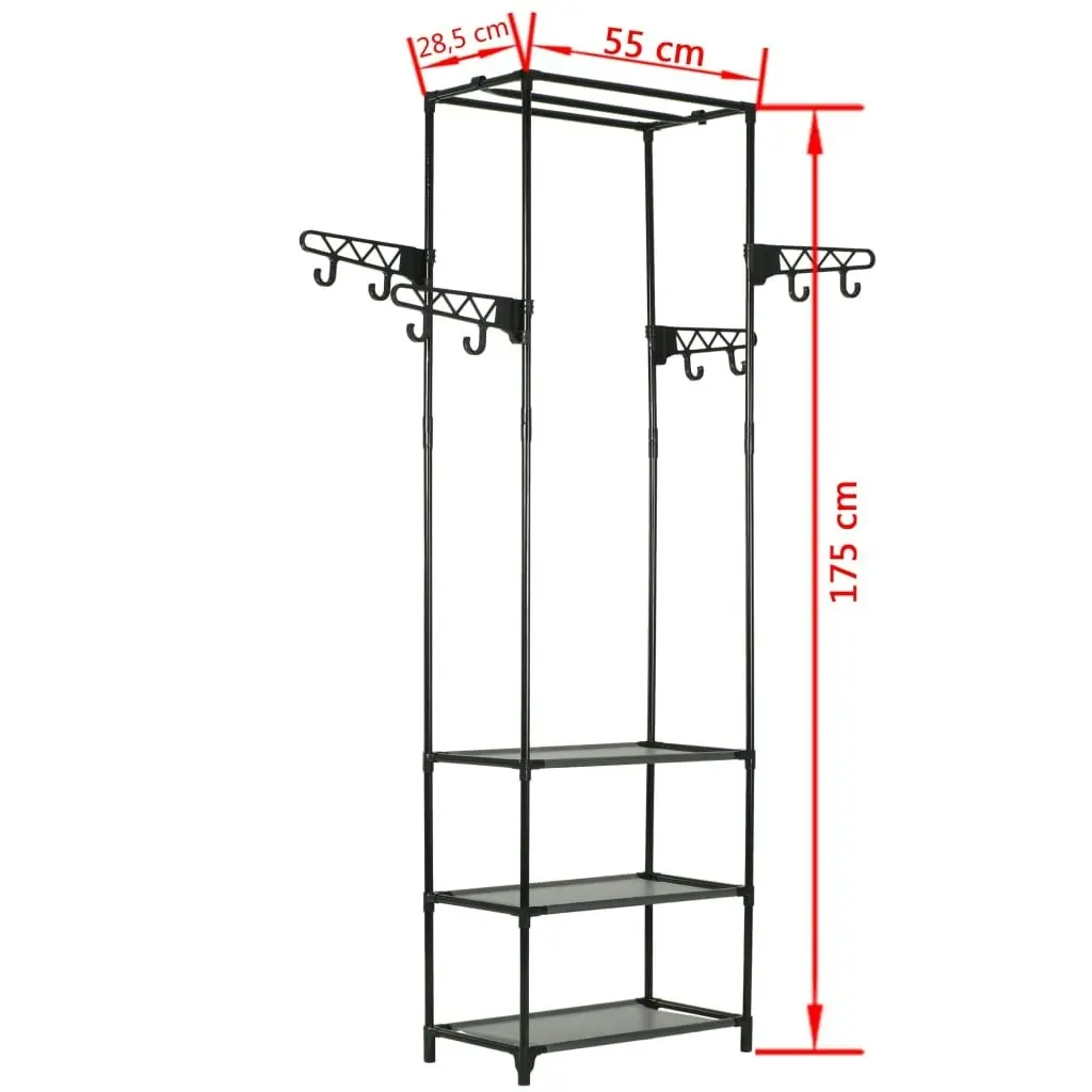 Clothes Rack Steel and Non-woven Fabric 55x28.5x175 cm Black 245742