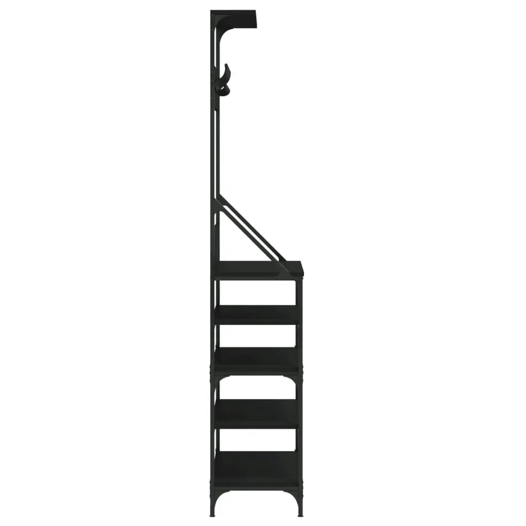 Clothes Rack with Shoe Storage Black 90x34x184 cm 837877