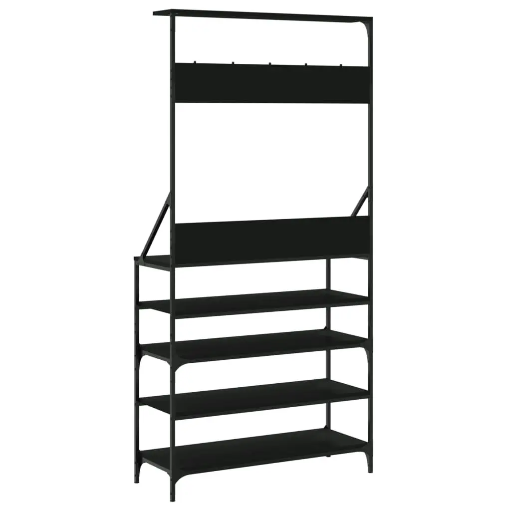 Clothes Rack with Shoe Storage Black 90x34x184 cm 837877