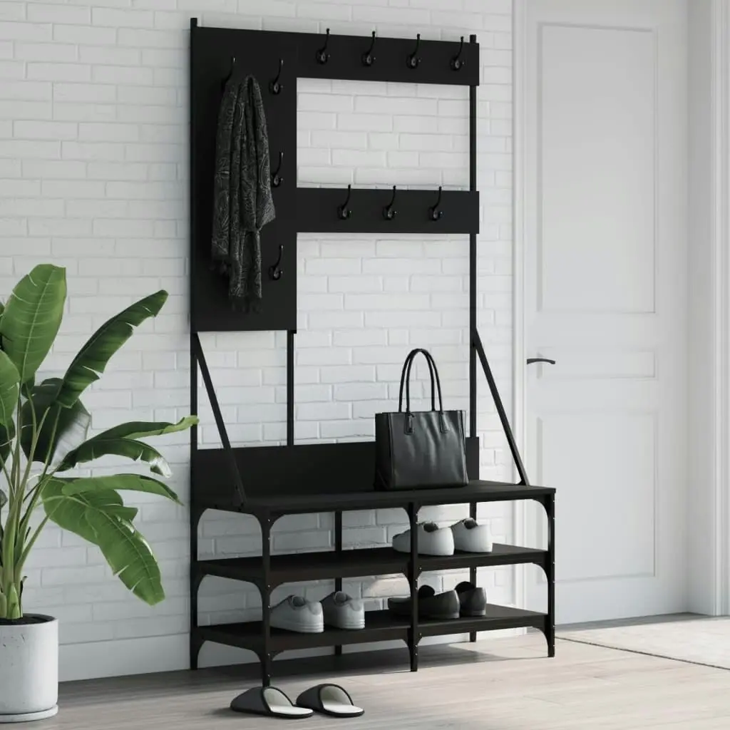 Clothes Rack with Shoe Storage Black 100x40x184 cm 837852