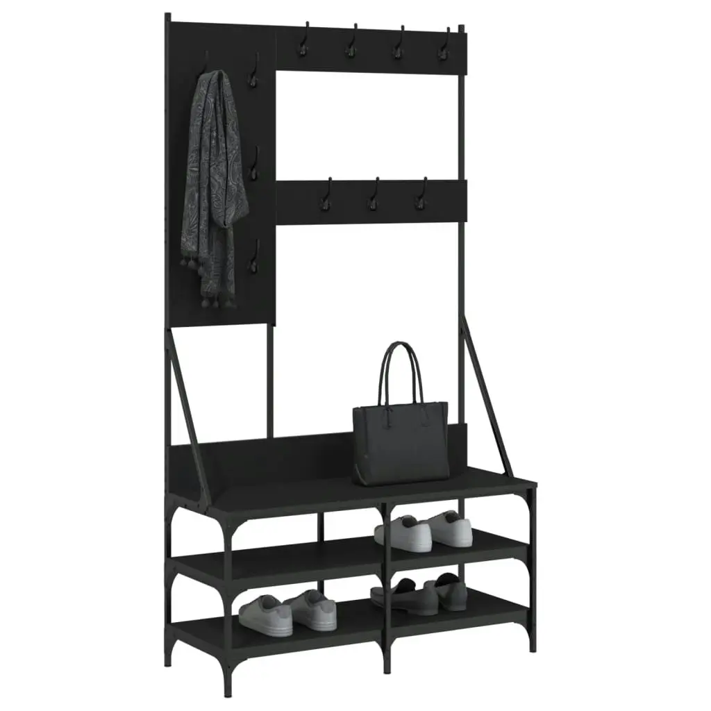 Clothes Rack with Shoe Storage Black 100x40x184 cm 837852