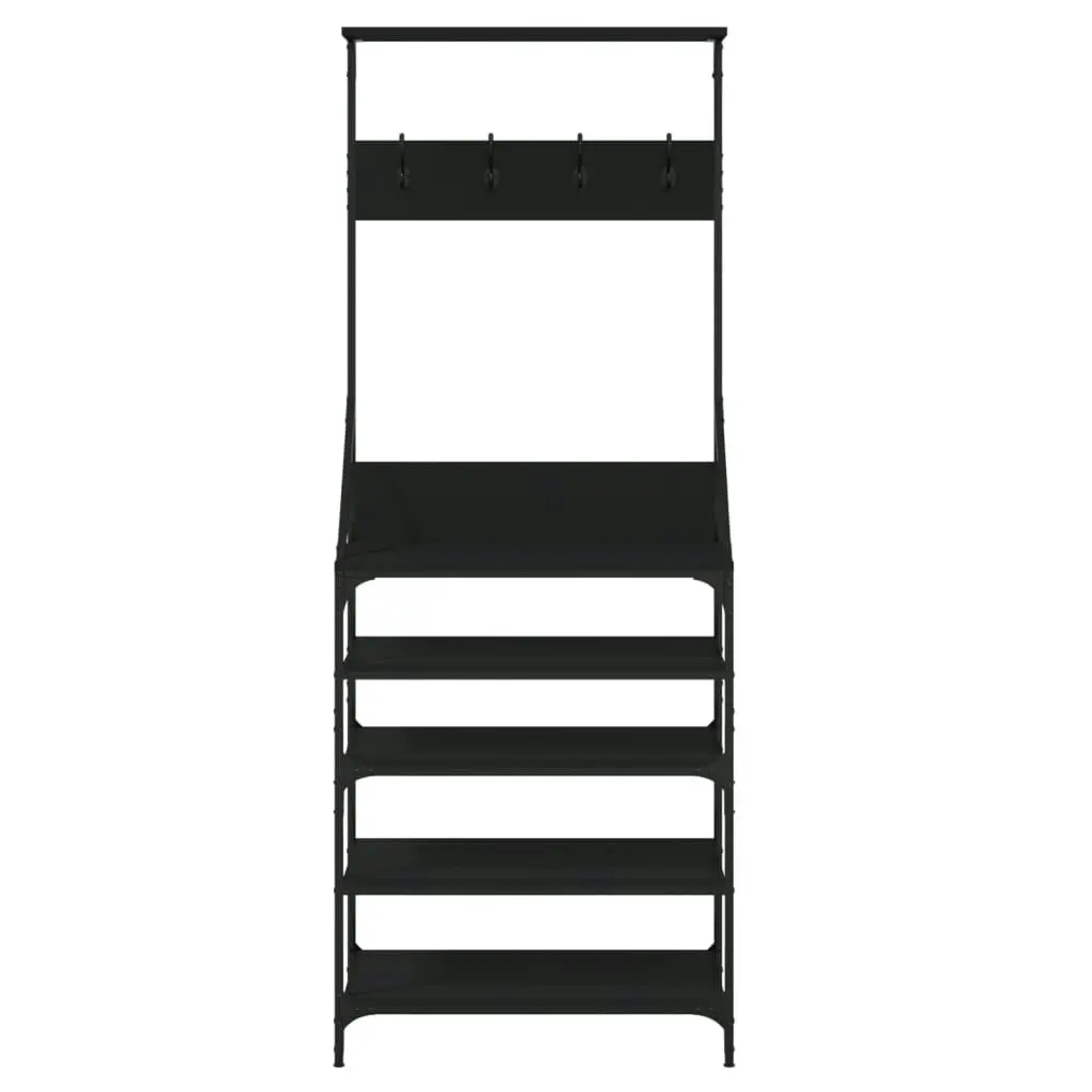 Clothes Rack with Shoe Storage Black 70x34x184 cm 837872