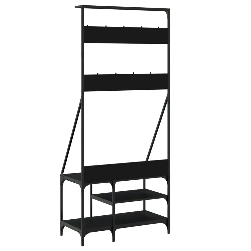 Clothes Rack with Shoe Storage Black 80x40x184 cm 837862