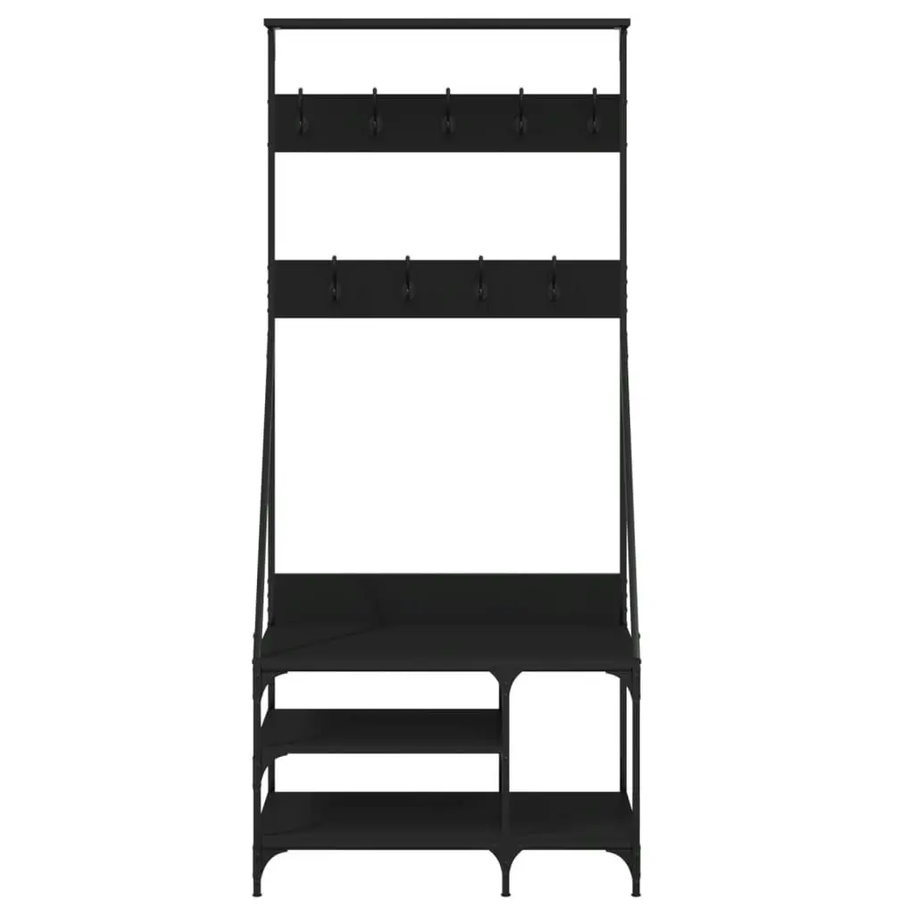 Clothes Rack with Shoe Storage Black 80x40x184 cm 837862