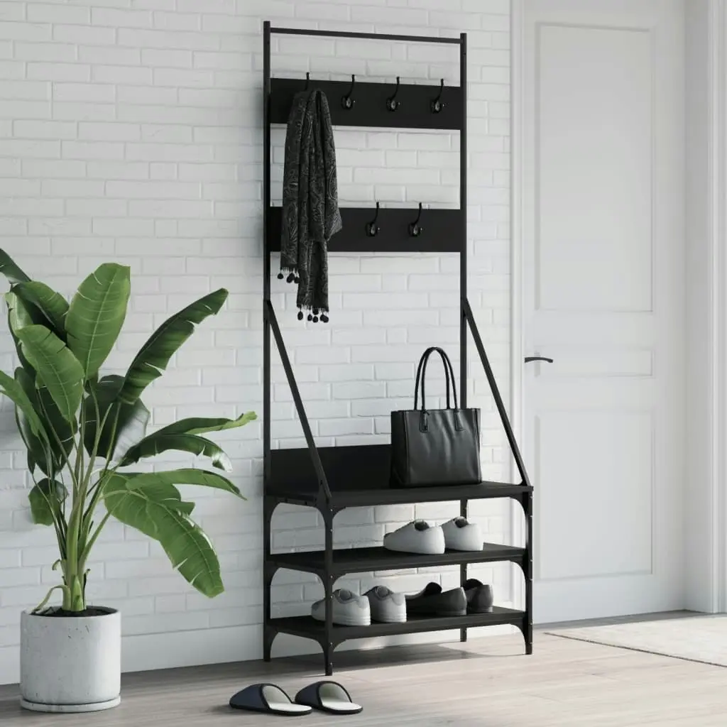 Clothes Rack with Shoe Storage Black 72x34x184 cm 837827