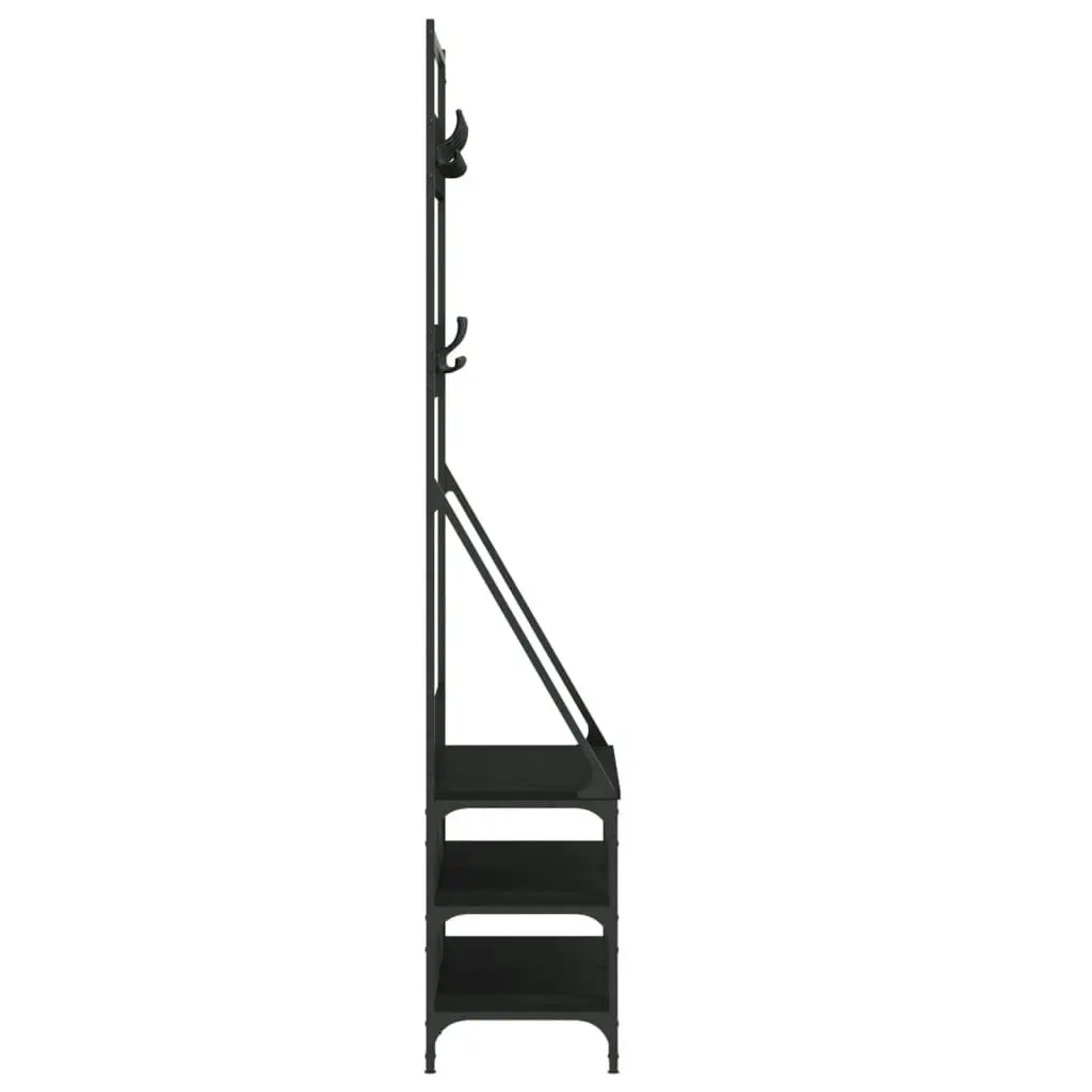 Clothes Rack with Shoe Storage Black 90x34x184 cm 837832